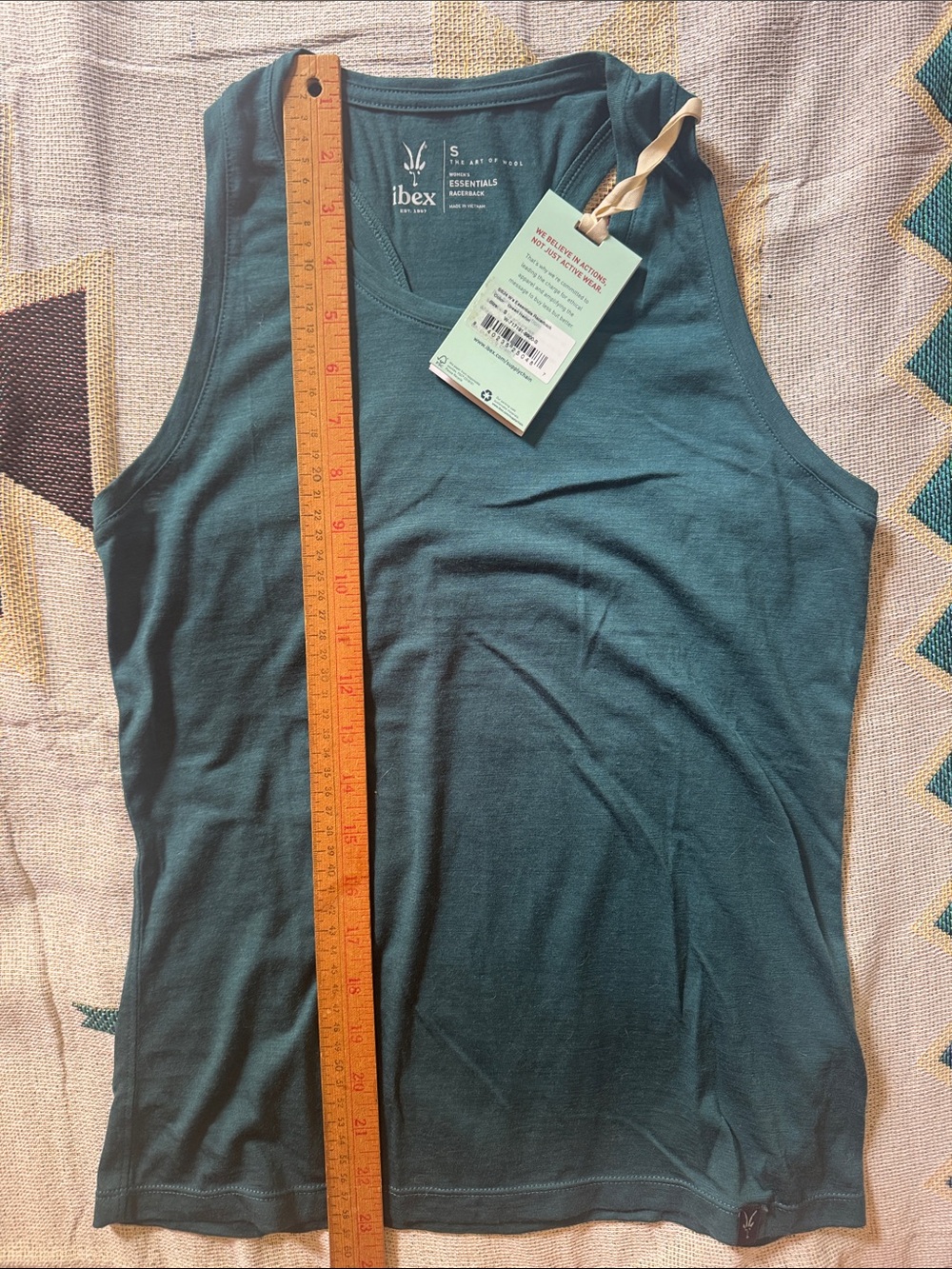 Ibex racerback tank top merino wool green heron teal turquoise women’s S NEW NWT - Picture 3 of 7